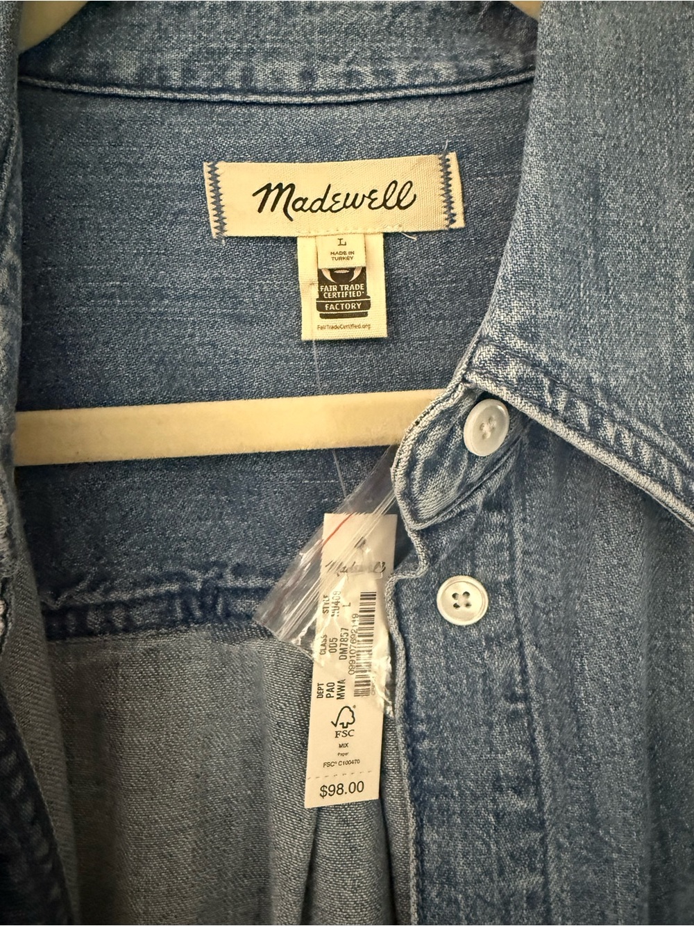 Madewell Blue Denim Button-Front Shirt Jacket - Picture 3 of 4